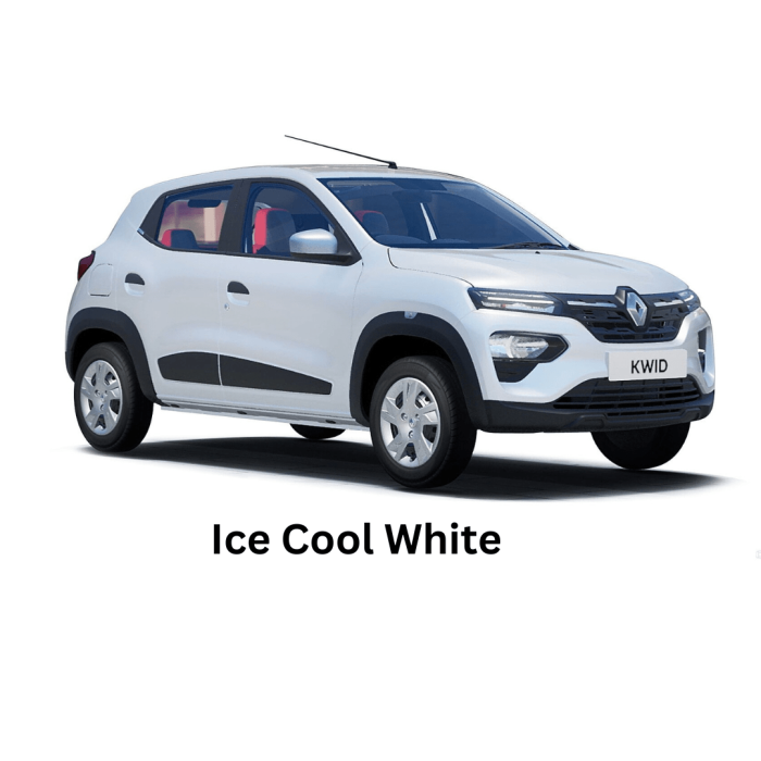 mdh renault kwid ice cool white car