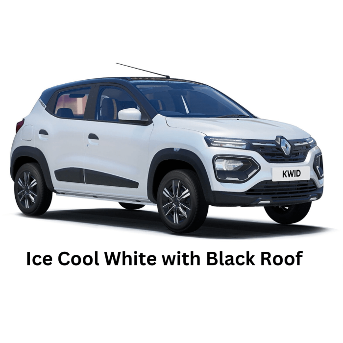 mdh renault kwid ice cool white with black roof car