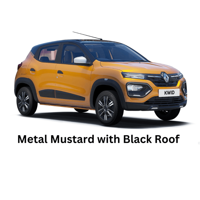 mdh renault kwid metal mustard with black roof